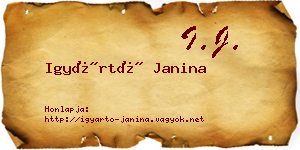 Igyártó Janina névjegykártya